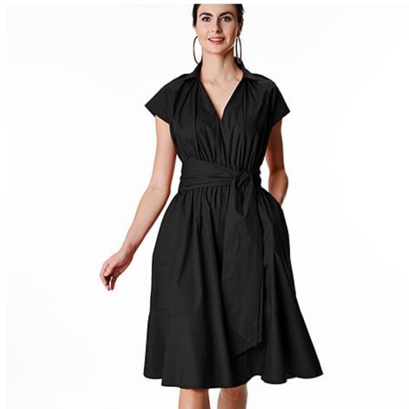 Eshakti Black Cotton Poplin Dress - Picture 3 of 10